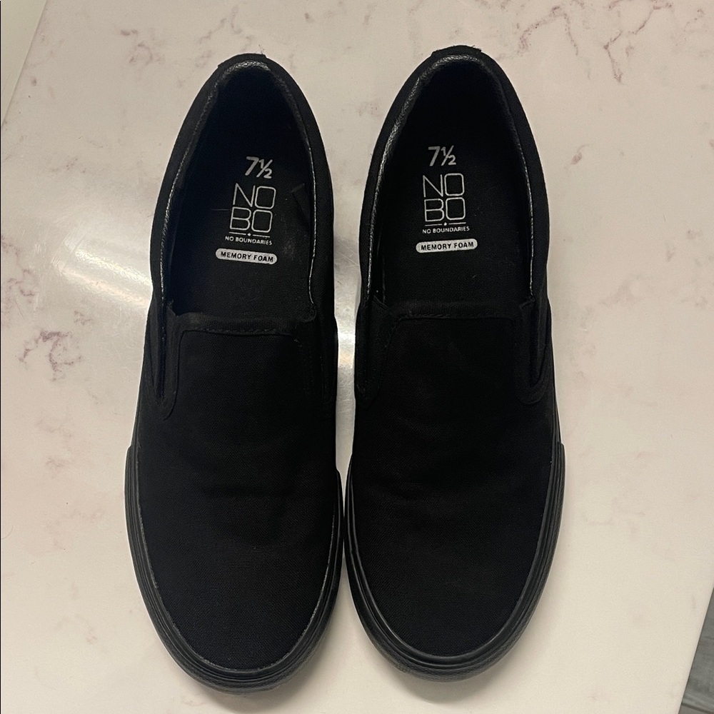 NOBO Black Slip-On Sneakers